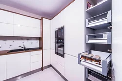 Tall kitchen cabinets interior photo
