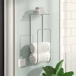 Bathroom shelf for towels photo