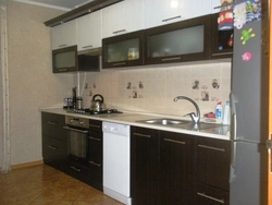 Straight kitchen with dishwasher photo