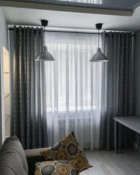 Tulle on eyelets in the bedroom photo
