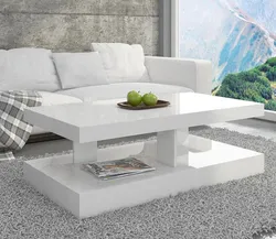 Coffee table photo for living room white