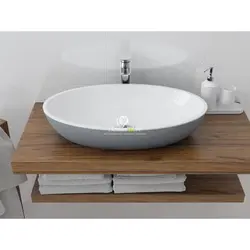 Bowl on the countertop in the bathroom photo