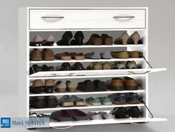 Shoe rack as a chest of drawers in the hallway photo