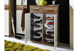 Shoe rack as a chest of drawers in the hallway photo
