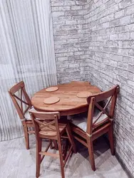 Khrushchev kitchen with round table photo