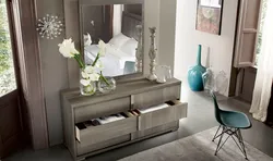 Mirror with table in the hallway photo
