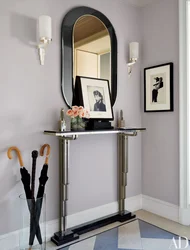 Mirror with table in the hallway photo