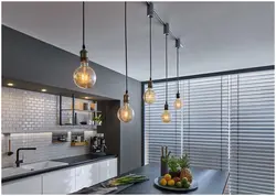 Chandeliers One Light Bulb In The Kitchen Photo