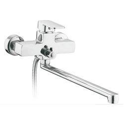 Bathtub And Faucets With Long Photo