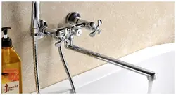 Bathtub And Faucets With Long Photo