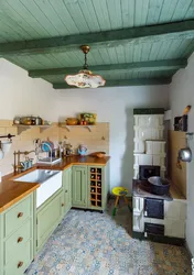 Kitchen with stove in the country photo