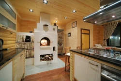 Kitchen with stove in the country photo