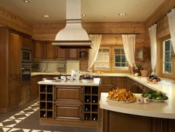 Corner Kitchens For A Wooden House Photo