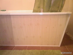 Photo bath screen made of panels