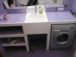 Banyoda alçıpan lavabo fotoşəkili