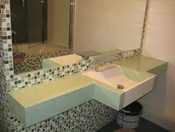 Banyoda Alçıpan Lavabo Fotoşəkili
