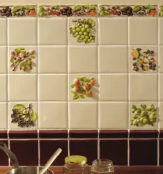 Tiles With Flowers In The Kitchen Photo