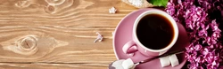 Photo of kitchen and coffee on the table
