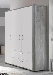 Yataq Otağı Fotoşəkilində Boz Və Ağ Qarderob
