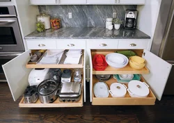 Cabinet on the countertop in the kitchen photo