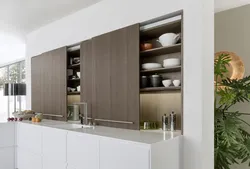 Cabinet On The Countertop In The Kitchen Photo