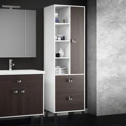 Tall cabinet in the bathroom photo