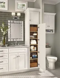 Tall cabinet in the bathroom photo