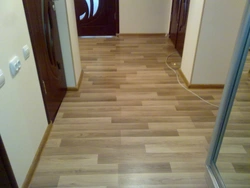 Linoleum as tiles for the hallway photo