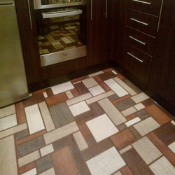Linoleum as tiles for the hallway photo
