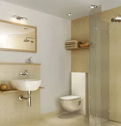 Tiles in the bathroom with photo installation