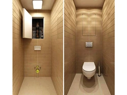 Tiles in the bathroom with photo installation