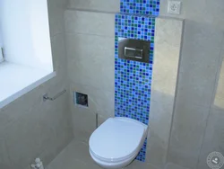 Tiles in the bathroom with photo installation