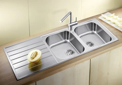 Sink with wing for kitchen photo