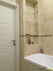 Box with shelves in the bathroom photo
