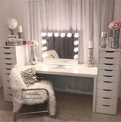 Makeup mirror in the bedroom photo