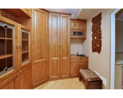 Wardrobe in the hallway made of oak photo