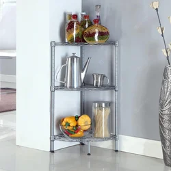 Floor corner shelf for kitchen photo