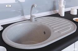 Round artificial kitchen sinks photo