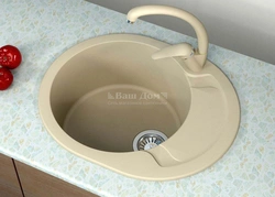 Round artificial kitchen sinks photo