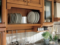 Shelves for dishes in the kitchen photo