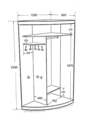 Corner wardrobe in the hallway with depth photo