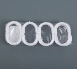 Photo of curtain rings in the bathroom