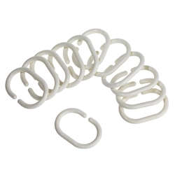 Photo of curtain rings in the bathroom