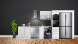 Black Washing Machine In The Kitchen Photo