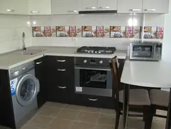 Черная Стиральная Машина В Кухне Фото