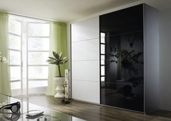 Black wardrobe in the hallway photo