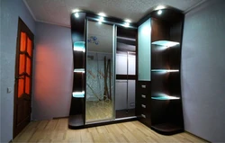 Black wardrobe in the hallway photo