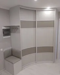 White corner cabinets in the hallway photo