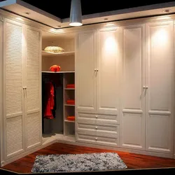 White corner cabinets in the hallway photo