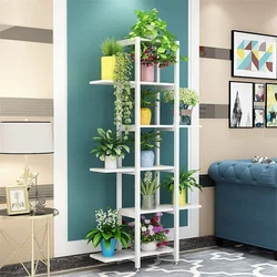 Flower shelves in the bedroom photo
